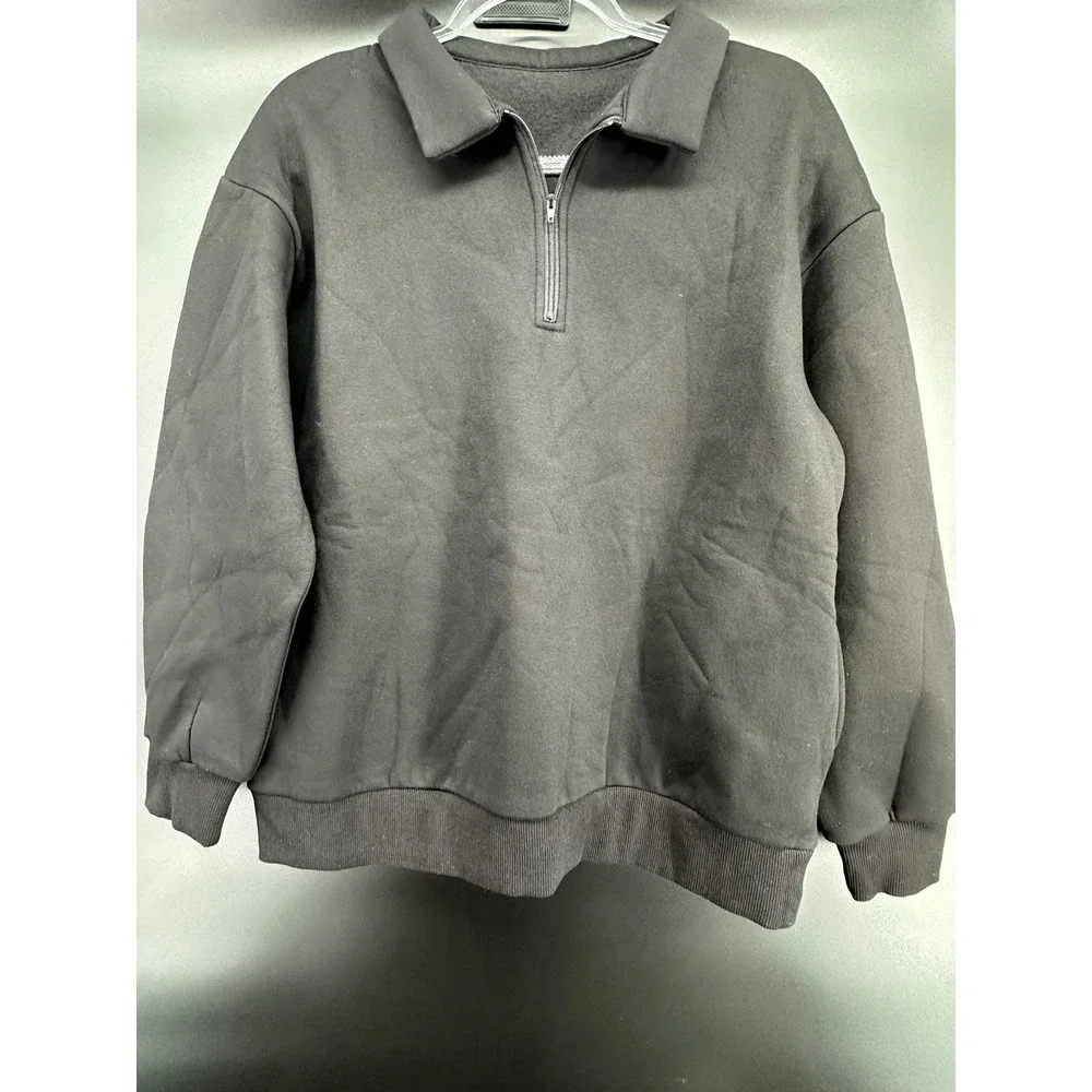Blencot Womens Quarter Zip Pullover Sweatshirt Fleece Lined Long Sleeve Small - Picture 4 of 5
